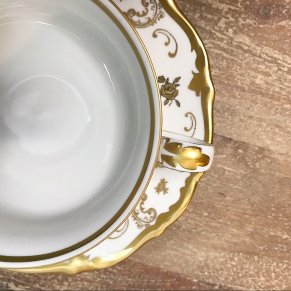 REICHENBACH consommé bouillon teacups white gold - Picture 11 of 13